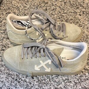 Off-White Men's Sneakers - Light Gray Suede